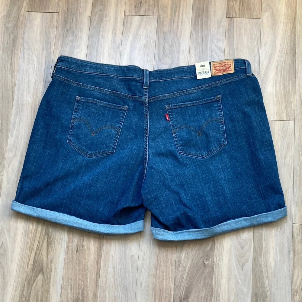 Levi's Jean Short mid length denim short mid rise cuffed 24W - Picture 8 of 17